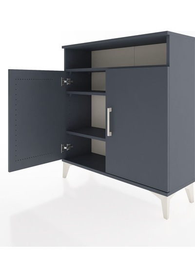 Arges Şifonyer 3 Raflı 2 Kapaklı 88x30x96 Antrasit-antrasit Antrasit