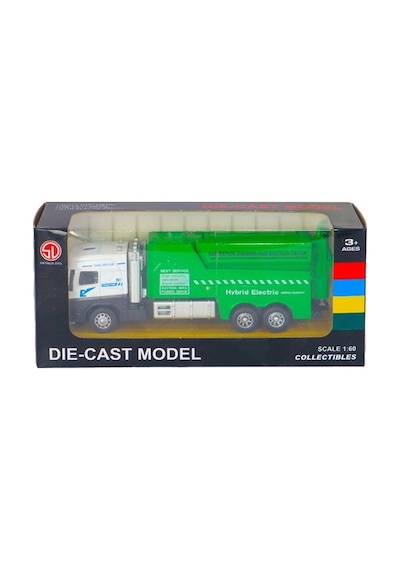 1:60 Çekbırak Çöp Aracı Beyaz Çok Renkli