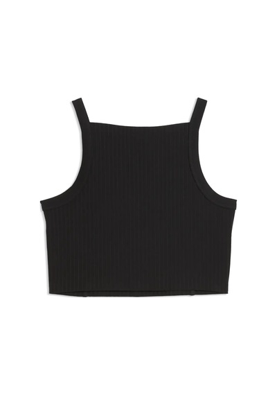 Puma Ess Ribbed Crop Top Siyah Kadın Askılı T-shirt