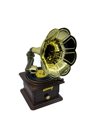 Nostaljik Gramofon Müzik Kutusu Ve Takı Kutusu - Retro Tasarım Dekoratif Obje - Rhythm Phone