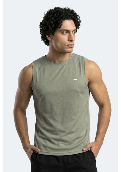 Slazenger Hazzar I Erkek Kolsuz Haki Tişört