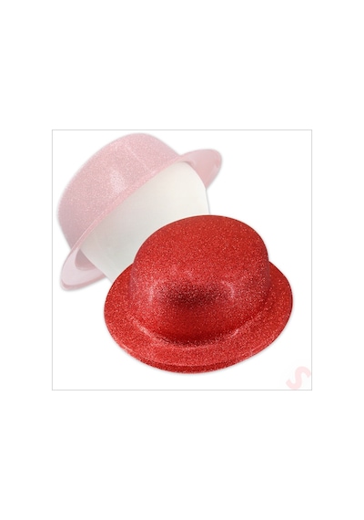 Simli Melon Şapka, 27cm X 7cm X 1 Adet - Kırmızı