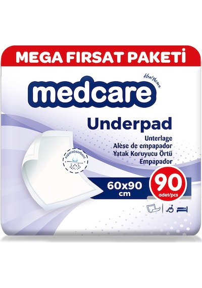 Medcare Yatak Koruyucu Mega Paket Yatak Örtüsü 60 x 90 CM 90 Adet