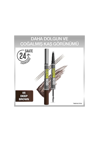 Maybelline New York Brow Insert Çift Uçlu Kaş Kalemi 05 Deep Brown