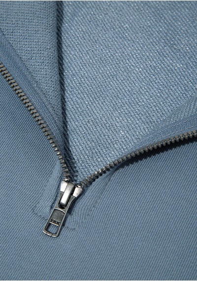 Mavi - Yarı Fermuarlı Mavi Basic Sweatshirt 0s10419-80889 Mavi
