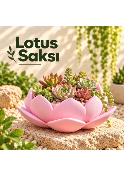 Lotus Tasarımlı Dekoratif Saksı