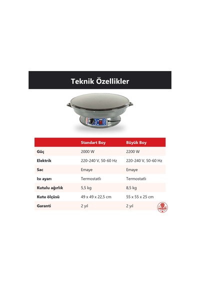 Hsr Home Living Elektrikli Termostatlı Katmer Sacı