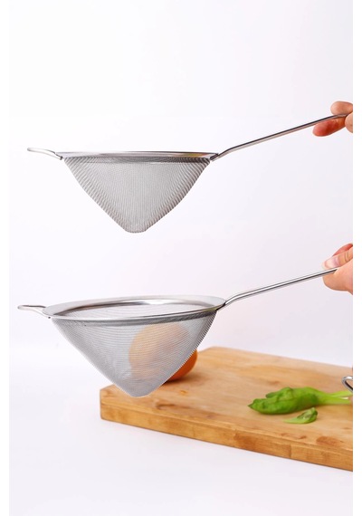 Paslanmaz Çelik Saplı Konik Süzgeç 14 Cm Çok Renkli