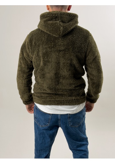 Cocopelli Erkek Haki Peluş Polar Sweatshirt Coc2570 Haki