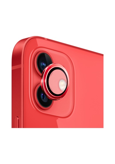 Safeus Safir Temperli Kamera Lens Koruyucu Apple Uyumlu iPhone 12 Ve Mini İle Kırmızı