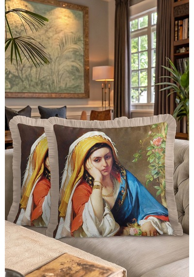 Saray Esintili Klasik Sanat Saçaklı Yastık Kılıfı - Vintage Bohem Mavi Krem Püsküllü Kırlent Kılıfı Orman Mint Yeşili Saray Esintili Klasik Sanat Saçaklı Yastık Kılıfı - Vintage Bohem Mavi Krem Püsküllü Kırlent Kılıfı Orman Mint Yeşili