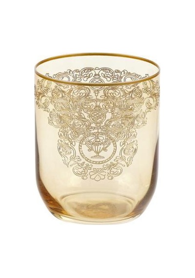 Bohemia Queen Meşrubat Bardak Amber Mat Altın 6 'lı
