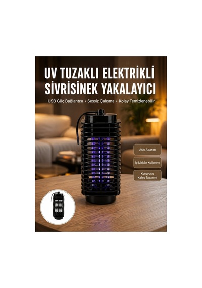 Kimyasal İçermeyen Uv Işıklı Böcek Ve Sivrisinek Kapanı Güvenli Kullanı - Hs08378902-1