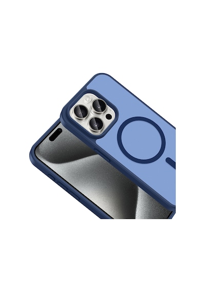 İphone 15 Pro Kılıf Magsafe Kamera Korumalı Mat Parmak İzi Tutmayan Grlpro Mavi