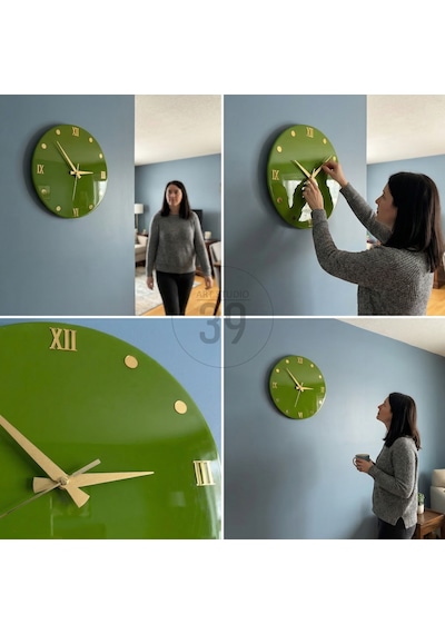 Dekoratif Epoksi Duvar Saati 40 Cm, Army Green Modern Tasarım, Altın Detaylı, Sessiz Mekanizma, Yeni Ev Hediyesi Yeşil - Altın Dekoratif Epoksi Duvar Saati 40 Cm, Army Green Modern Tasarım, Altın Detaylı, Sessiz Mekanizma, Yeni Ev Hediyesi Yeşil - Altın