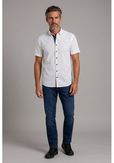 Bisse Ekru Regular Fit Cepsiz Kisa Paşa Yaka Gömlek Gmbsk261035 03