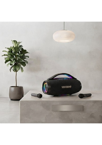 Ven-dens Vd-spk027m 350w Kablosuz Mikrofonlu Portable Bluetooth Karaoke Hoparlör - Rgb Led Işıklı, Tws Çift Bağlantılı Şarjlı Parti Boombox Ses Sistemi
