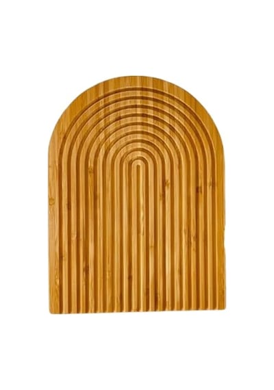 Tr Bambu Oval Çizgili Sunum Ve Kesme Tahtası Estetik Dayanıklı Ve Çok Amaçlı Mutfak Sunum Seti 32x24 Cm Diğer