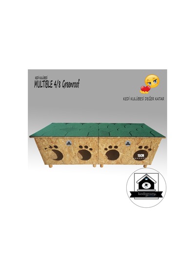 Kedigram Kedi Kulübesi Kedi Evi Profesyonel Multible Greenroof 4/8