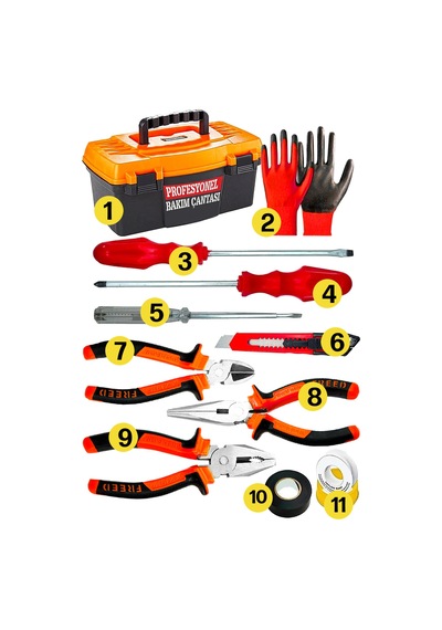 11 Pcs Takım Pense Yankeski Karkaburun Yıldız Düz Tornavida Hobi-okul-pratik Takım