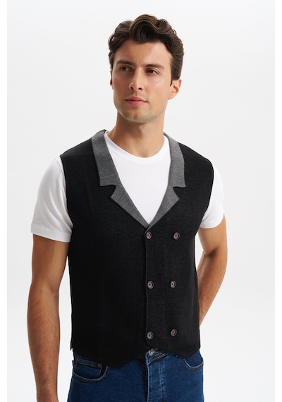 AR-MA Arma Erkek Slim Fit Örme Likralı Pike Yelek Kısa Kollu, %90 Akrilik %10 Wool K0yyo0857 Siyah AR-MA Arma Erkek Slim Fit Örme Likralı Pike Yelek Kısa Kollu, %90 Akrilik %10 Wool K0yyo0857 Siyah
