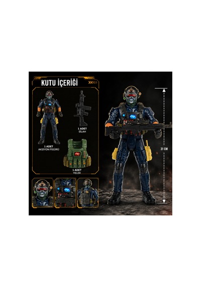 Swat Askeri Aksiyon Figürü Seti 1:6 Ölçek, 31 Cm - 893561175