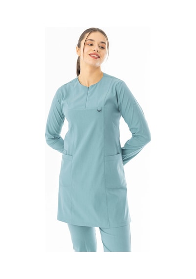 Likra Uzun Kol Doktor Hemşire Forması Filiz Yeşili Ltst20011 Filiz Yeşili