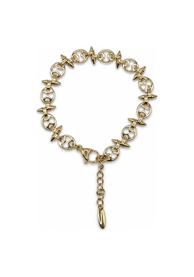 Balenbi Jewelry Kadın Gold Renk Çivili Halka Detaylı Kararmaz Çelik Zincir Bileklik 1095 Altın