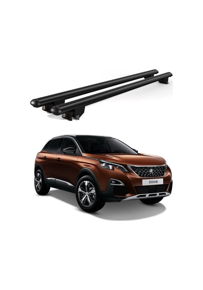 Kanca Peugeot 3008 2016 Ve Sonrası Uyumlu Siyah Kilitli Ara Atkı 130cm Port Bagaj Tavan Barı