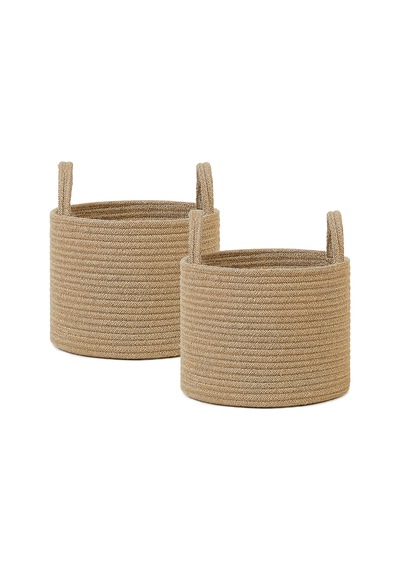 Ocean Home Textile 2'li Jüt Halat Sepet Set 26 x 22 cm