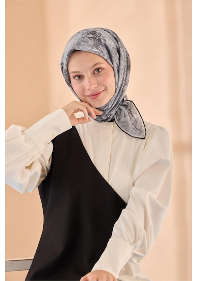 Silk Home Soft Eşarp 73095-15 Gri, Füme, Gümüş, Siyah