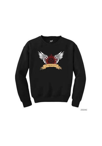 Supernatural Non Timebo Mala Siyah Sweatshirt