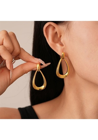 Girift Vintage Ceris Gold Retro Tarz Su Damlası Küpe Gold