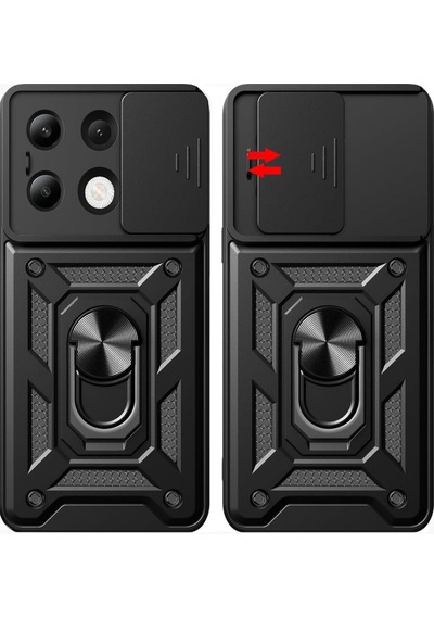 Newface Xiaomi Redmi Note 13 4g Kılıf Pars Lens Yüzüklü Silikon - Yeşil Yeşil