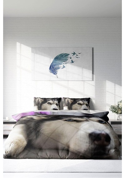 Çift Kişilik Pamuk Saten Nevresim Takımı Husky - 200x220 Cm, Monohome60671 Diğer