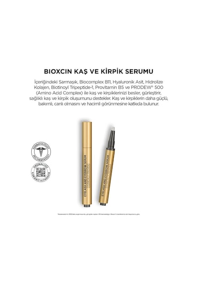 Bioxcin Kaş Ve Kirpik Serumu Biocomplex B11, Hyaluronik Asit, Hint Yağı Ve Peptit İçerikli Gürleştirici Ve Uzatıcı Etki 10 Ml