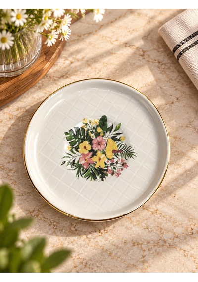 12 Parça 6 Kişilik Flower Çay Seti-7794 Çok renkli