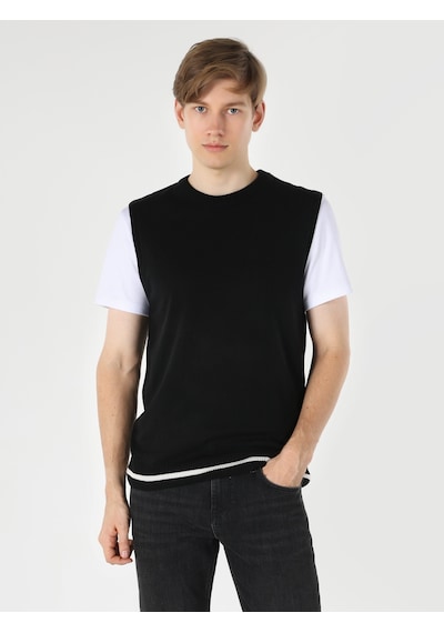 Colin's Slim Fit Siyah Erkek Triko Kazak CL1064522_Q1.V1_BLK