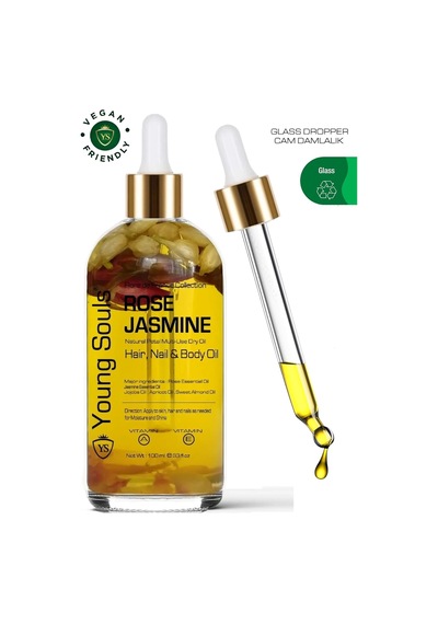 Aromatherapy Rose Jasmine Multi Use Gül Yasemin Yüz Saç Tırnak & Vücut Bakım Kuru Yağ 100 Ml 285 ML