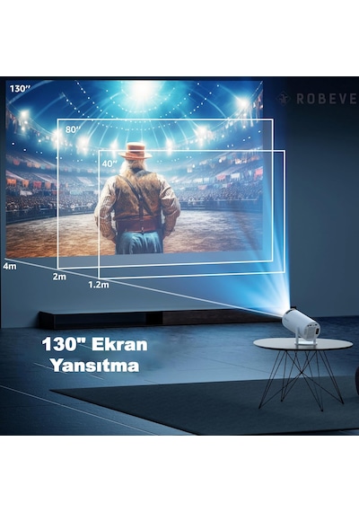Robeve Mini Projeksiyon Taşınabilir Projeksiyon Cihazı Hd