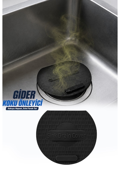 Lavabo Kötü Koku Giderici Önleyici Silikon Mat Sızdırmaz Lavabo Tıkacı Lavabo Tıpası Evye Kapağı Siyah
