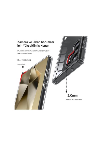 Samsung Uyumlu S24 Ultra Şeffaf Magsafe Kılıf Safe Şeffaf