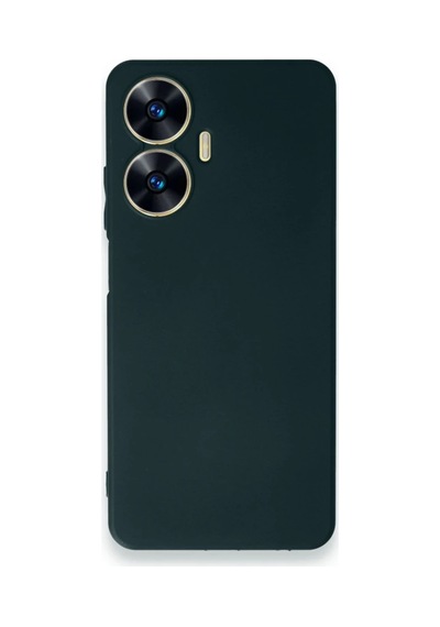 Realme C55 Kılıf First Silikon - Koyu Yeşil 0.2M-Çok Renkli