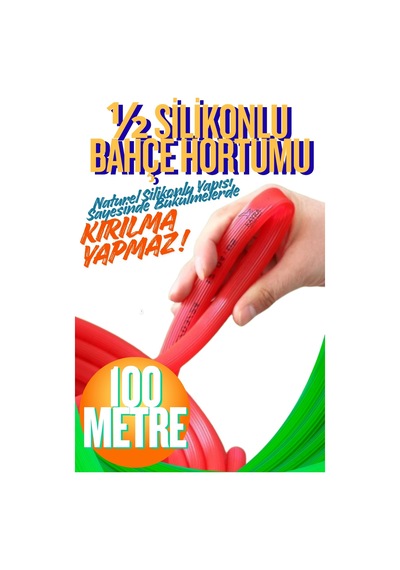 1/2 Silikonlu Bahçe Çeşme Sulama Hortumu 100metre Araç Yıkama Hortumu Örgülü Esnek Katlanmaz Aşınmaz Musluk Bağlantılı Oto Yıkama Balkon Park Çim Sürgülü Bahçe Tipi Su Hortumu Seti Dayanıklı