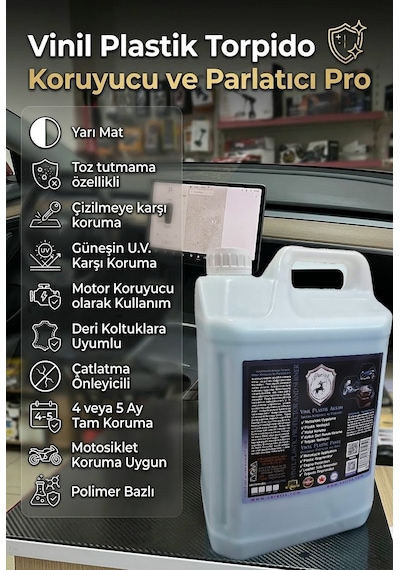 Vinil Plastik Aksam Torpido Motor Koruyucu Ve Parlatıcı Pro 5lt