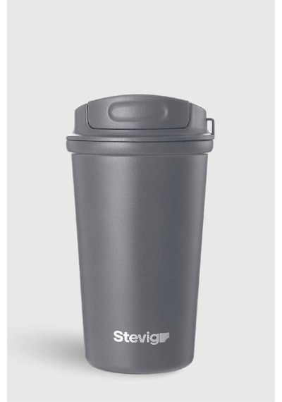 Stevig 4 Work Flip Open Coffee Mug Çelik Termos 400 Ml Grey St-251 Gri