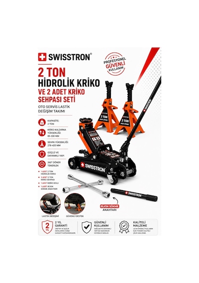 Swisston Sws2tbj1 Garage Seti 2 Ton Araç Kaldırma Ve Lastik Değişim İstasyonu Full Set Bjon Takımlı