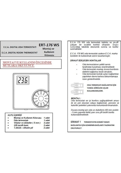. Ert-176 Rf 7006907522 Dijital Kablosuz Oda Termostatı