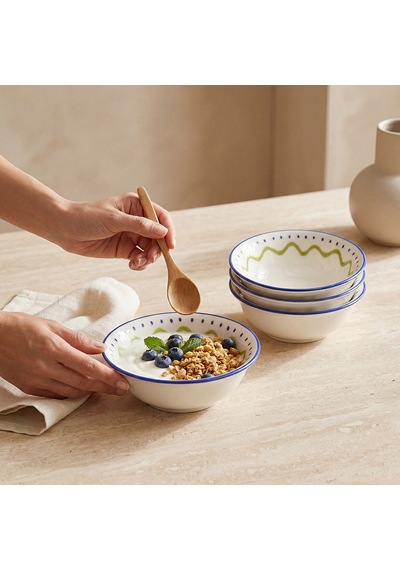 Güral Zeytindalı Desenli 14 Cm 4lü Çorba Ve Salata Kasesi Çok Renkli