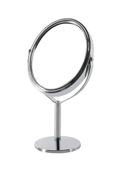 Sonx Oval Masaüstü Ayaklı 360 Dönebilen Çift Taraflı Büyüteçli Krom Ayna 18x10cm Renkli